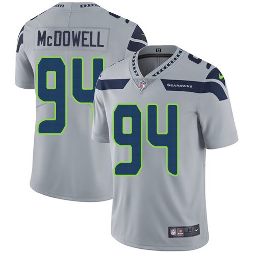  Seahawks 94 Malik McDowell Grey Vapor Untouchable Limited Jersey