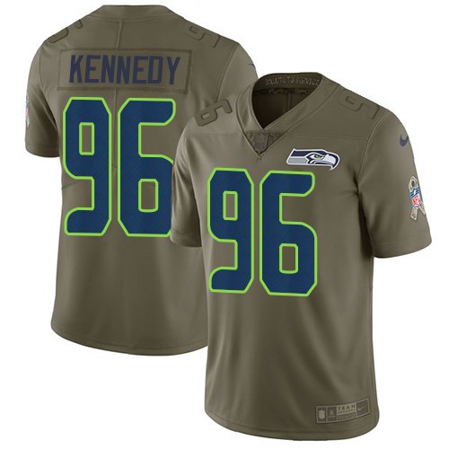  Seahawks 96 Cortez Kennedy Olive Salute To Service Limited Jersey