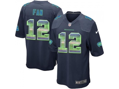  Seattle Seahawks 12 Fan Steel Blue Team Color Men Stitched NFL Limited Strobe Jersey