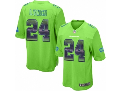 Seattle Seahawks 24 Marshawn Lynch Limited Green Strobe NFL Jersey