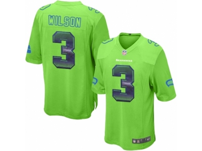  Seattle Seahawks 3 Russell Wilson Limited Green Strobe NFL Jersey