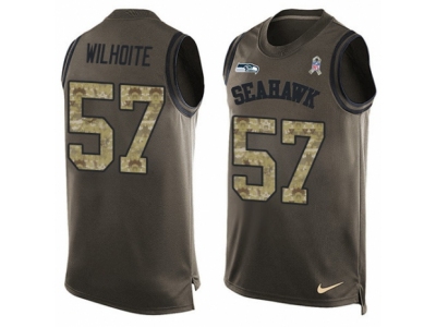  Seattle Seahawks 57 Michael Wilhoite Limited Green Salute to Service Tank Top NFL Jersey