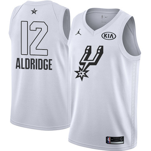  Spurs #12 LaMarcus Aldridge White NBA Jordan Swingman 2018 All Star Game Jersey