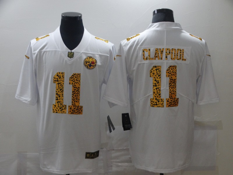 Nike Steelers 11 Chase Claypool White Leopard Vapor Untouchable Limited Jersey