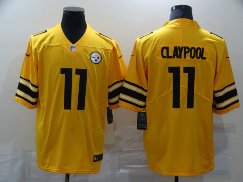 Nike Steelers 11 Chase Claypool Yellow Inverted Legend Limited Jersey