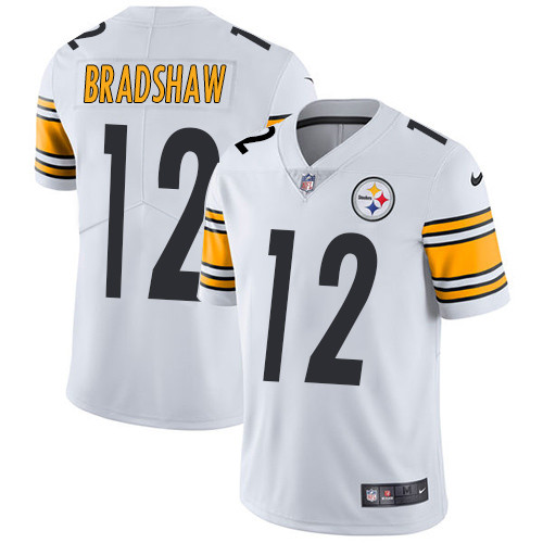  Steelers 12 Terry Bradshaw White Vapor Untouchable Player Limited Jersey