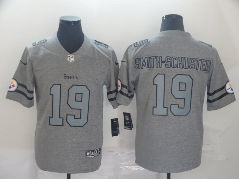Nike Steelers 19 JuJu Smith Schuster 2019 Gray Gridiron Gray Vapor Untouchable Limited Jersey
