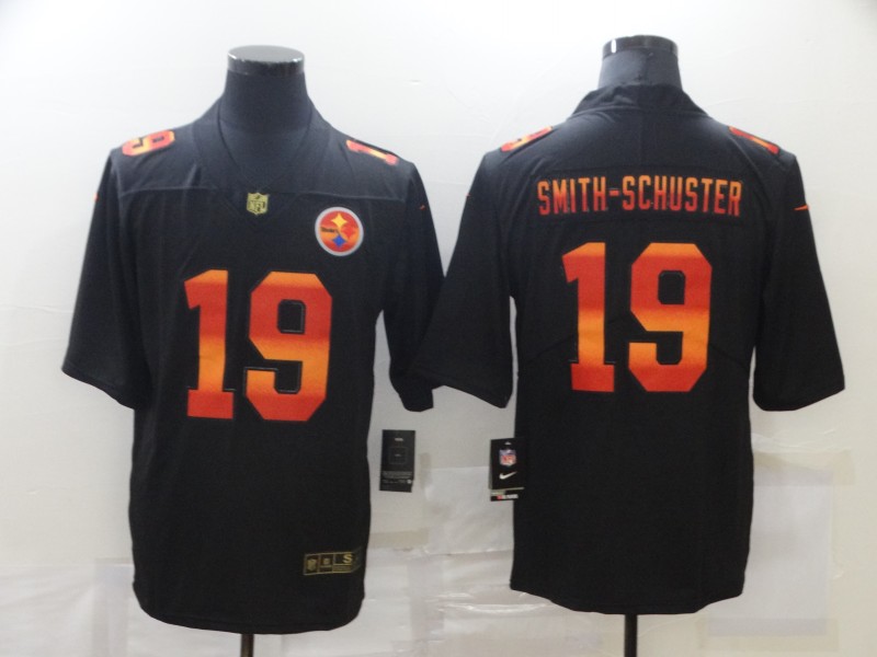 Nike Steelers 19 JuJu Smith Schuster Black Colorful Fashion Limited Jersey