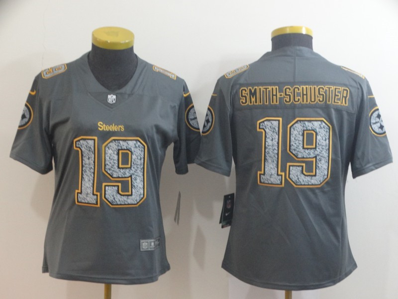 Nike Steelers 19 JuJu Smith Schuster Gray Camo Women Vapor Untouchable Limited Jersey