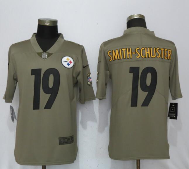  Steelers 19 JuJu Smith Schuster Olive Salute To Service Limited Jersey
