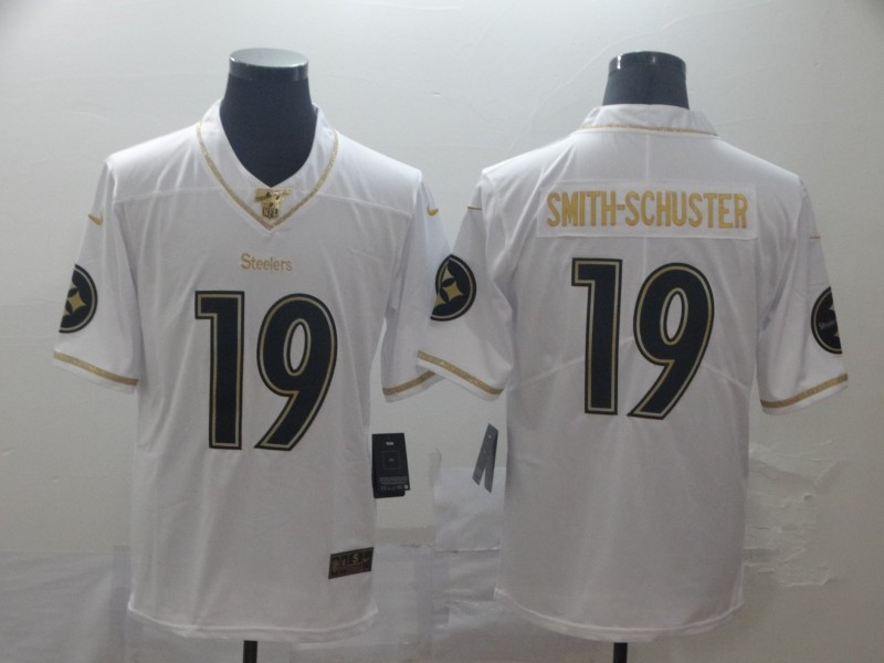 Nike Steelers 19 JuJu Smith Schuster White Gold Vapor Untouchable Limited Jersey
