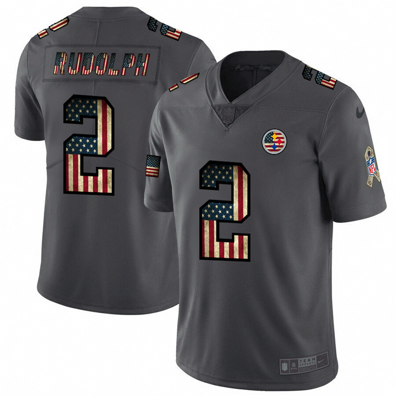 Nike Steelers 2 Mason Rudolph 2019 Salute To Service USA Flag Fashion Limited Jersey