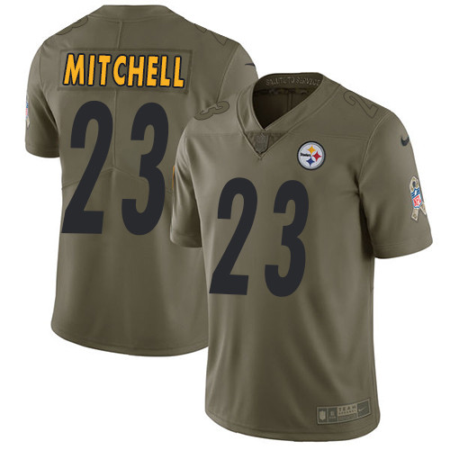  Steelers 23 Mike Mitchelli Olive Salute To Service Limited Jersey