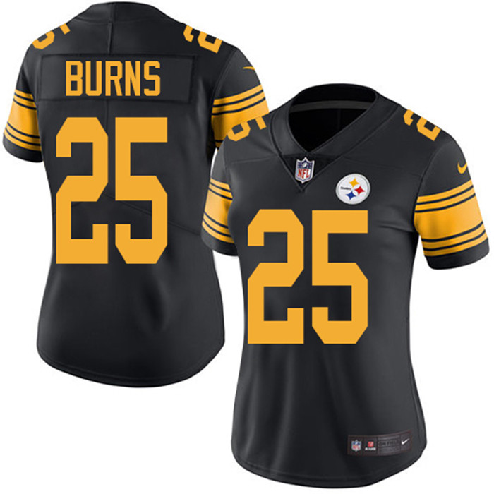  Steelers 25 Artie Burns Black Women Color Rush Limited Jersey