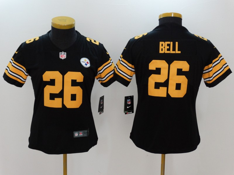  Steelers 26 Le'Veon Bell Black Women Color Rush Limited Jersey