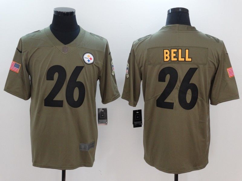  Steelers 26 Le'Veon Bell Olive Salute To Service Limited Jersey