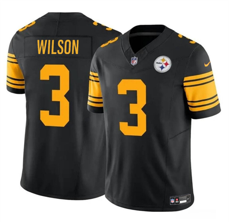 Nike Steelers 3 Russell Wilson Black Color Rush Limited Jersey