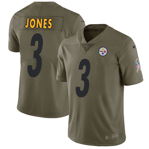  Steelers 3 William Jonesi Olive Salute To Service Limited Jersey