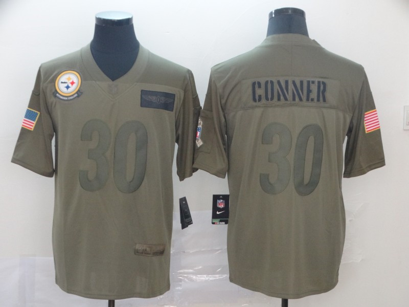 Nike Steelers 30 James Conner 2019 Olive Salute To Service Limited Jersey