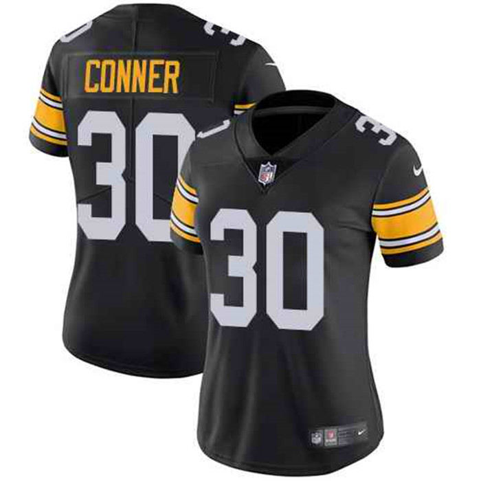  Steelers 30 James Conner Black Alternate Women Vapor Untouchable Limited Jersey
