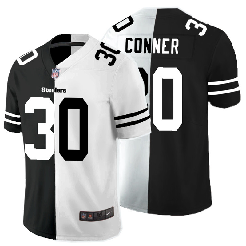 Nike Steelers 30 James Conner Black And White Split Vapor Untouchable Limited Jersey