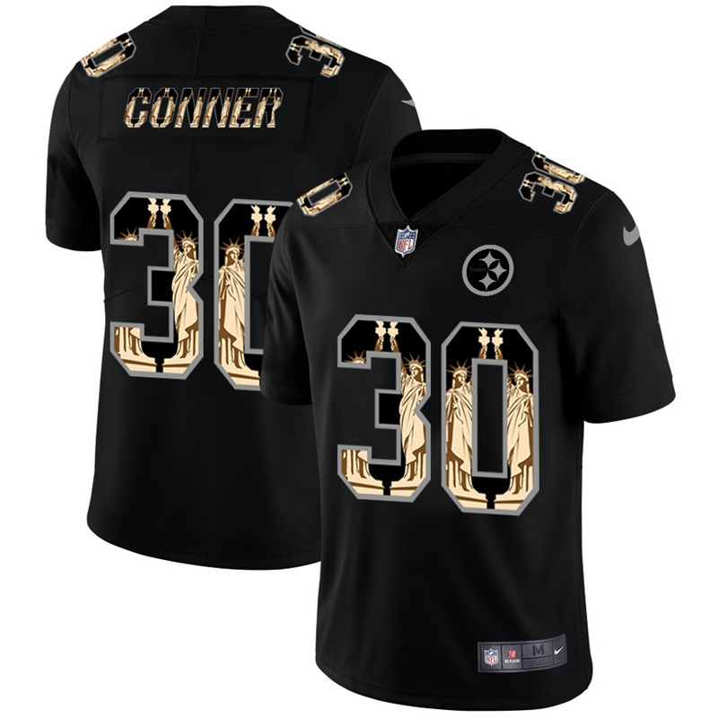 Nike Steelers 30 James Conner Black Statue of Liberty Limited Jersey