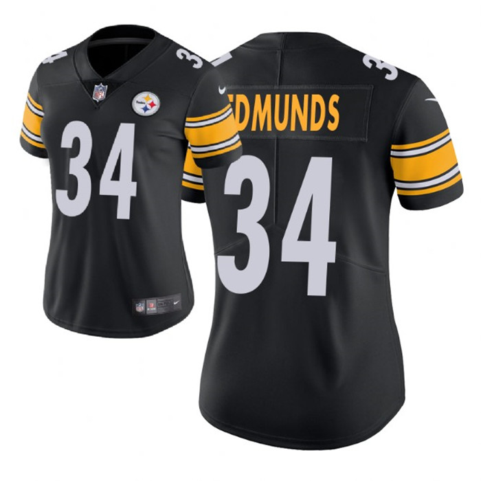  Steelers 34 Terrell Edmunds Black Women Vapor Untouchable Limited Jersey
