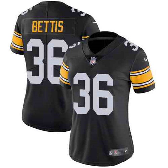  Steelers 36 Jerome Bettis Black Alternate Women Vapor Untouchable Limited Jersey