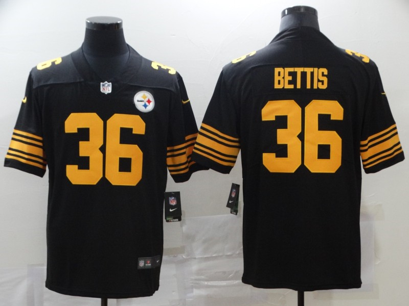 Nike Steelers 36 Jerome Bettis Black Color Rush Limited Jersey