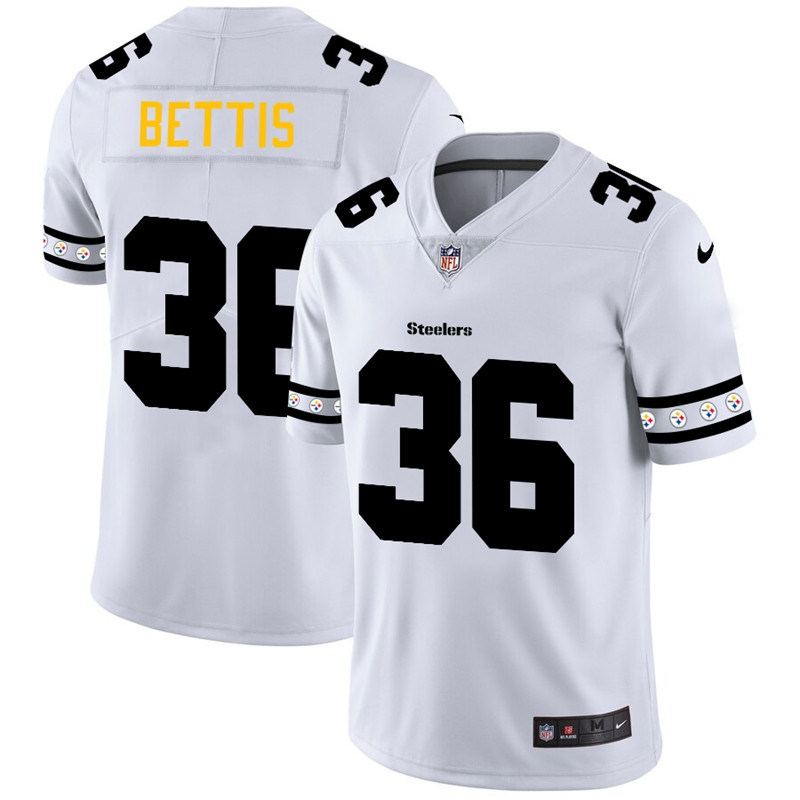 Nike Steelers 36 Jerome Bettis White Team Logos Fashion Vapor Limited Jersey