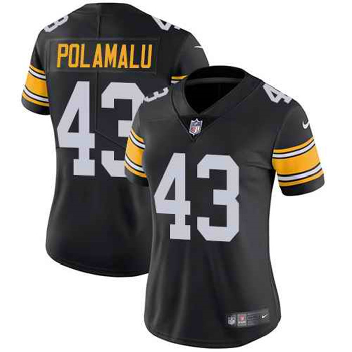  Steelers 43 Troy Polamalu Black Alternate Women Vapor Untouchable Limited Jersey