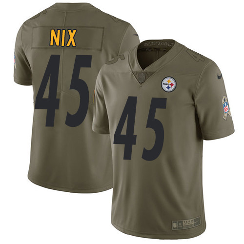  Steelers 45 Roosevelt Nixi Olive Salute To Service Limited Jersey