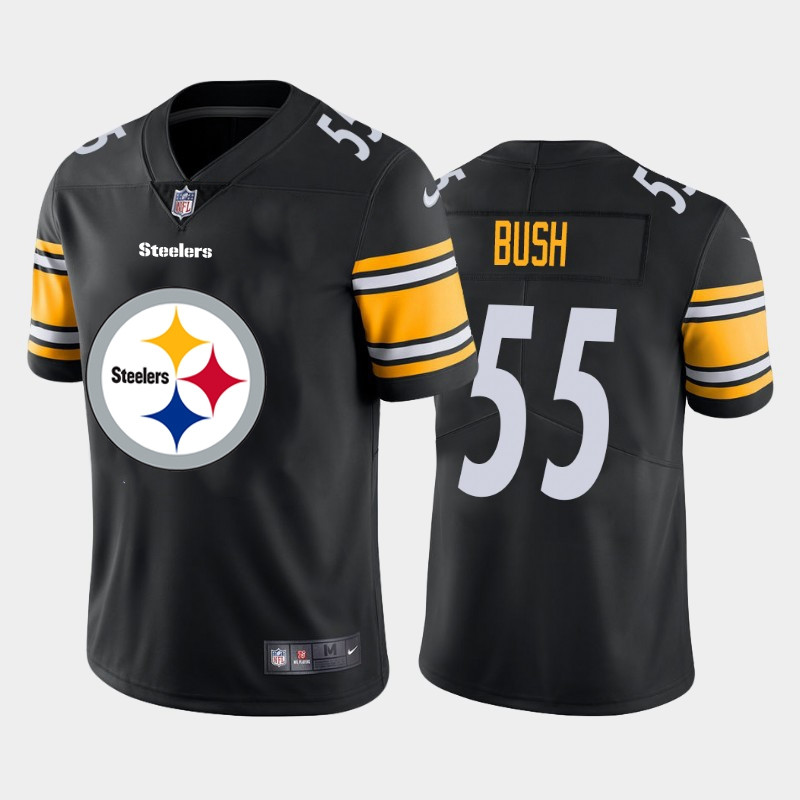 Nike Steelers 55 Devin Bush Black Team Big Logo Vapor Untouchable Limited Jersey