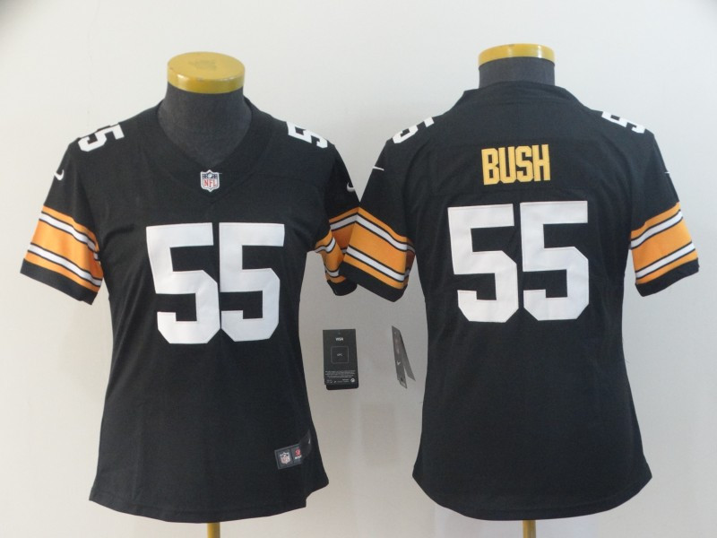 Nike Steelers 55 Devin Bush Black Women Vapor Untouchable Limited Jersey