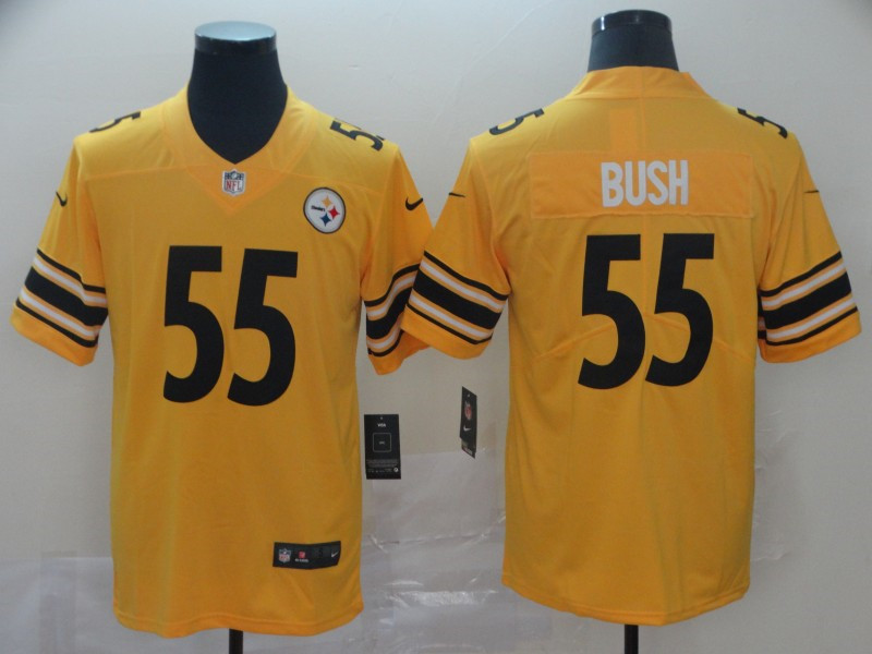 Nike Steelers 55 Devin Bush Gold Inverted Legend Limited Jersey