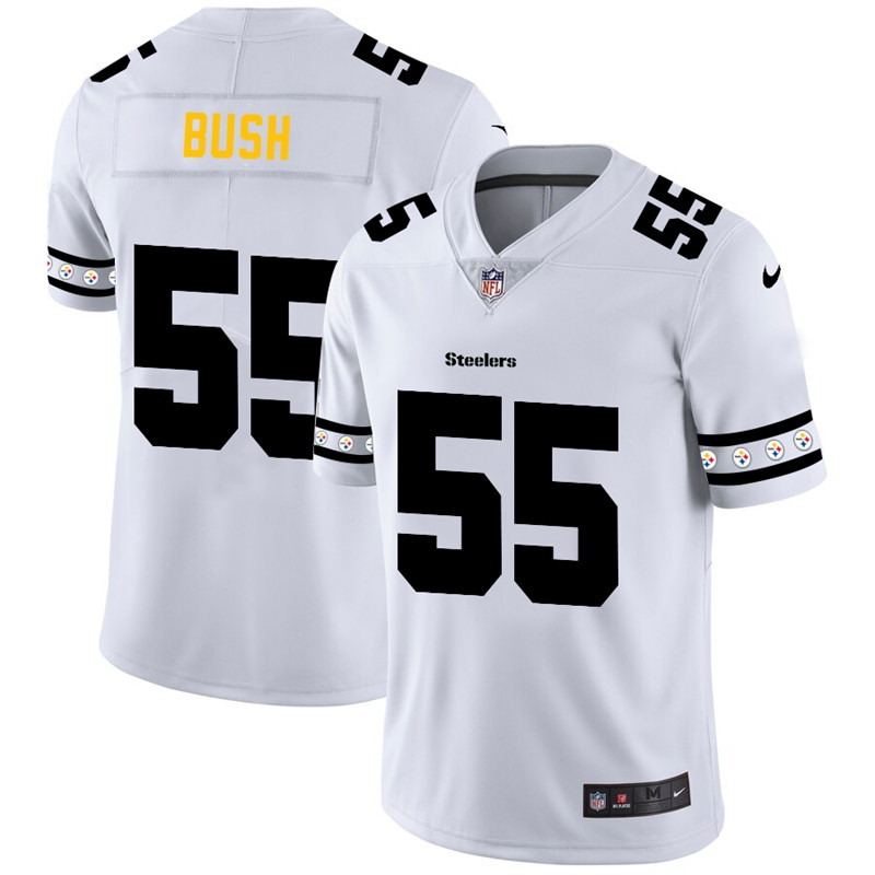 Nike Steelers 55 Devin Bush White Team Logos Fashion Vapor Limited Jersey