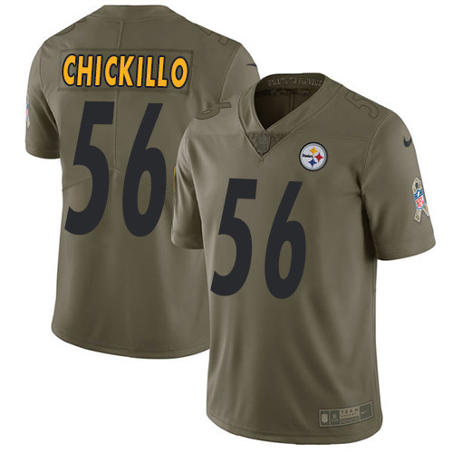  Steelers 56 Anthony Chickilloi Olive Salute To Service Limited Jersey