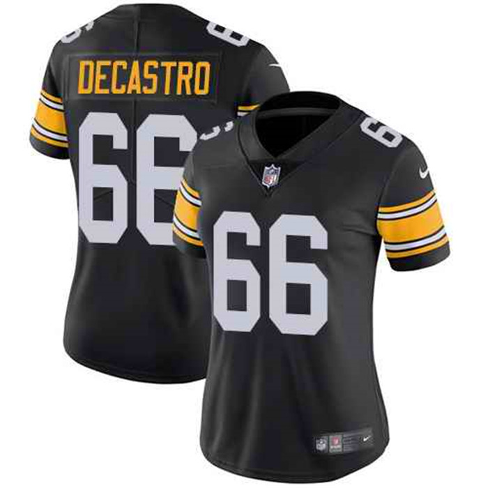  Steelers 66 David DeCastro Black Alternate Women Vapor Untouchable Limited Jersey