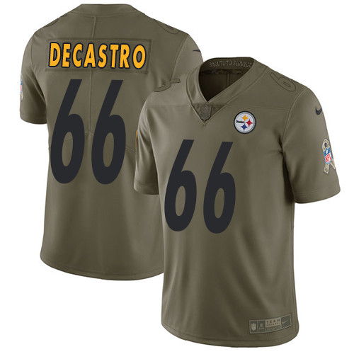  Steelers 66 David Decastroi Olive Salute To Service Limited Jersey