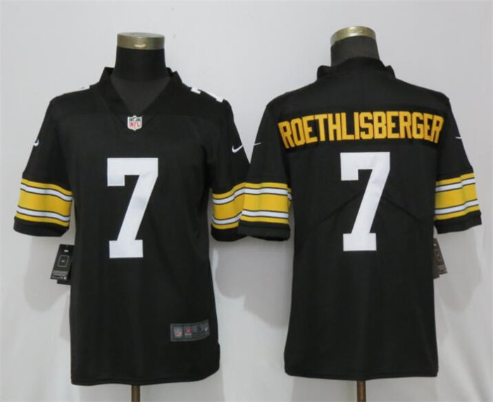  Steelers 7 Ben Roethlisberger Black Alternate Game Jersey