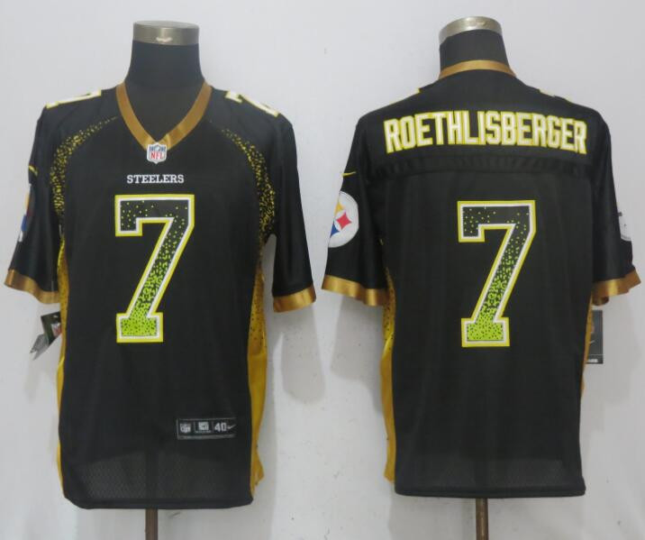  Steelers 7 Ben Roethlisberger Black Drift Fashion Elite Jersey