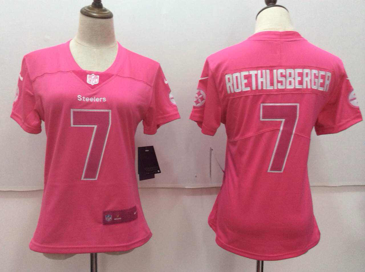  Steelers 7 Ben Roethlisberger Pink Women Vapor Untouchable Player Limited Jersey