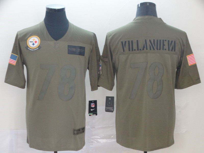 Nike Steelers 78 Alejandro Villanueva 2019 Olive Salute To Service Limited Jersey