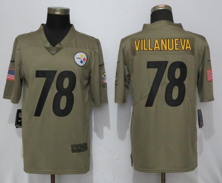  Steelers 78 Alejandro Villanueva Olive Salute To Service Limited Jersey