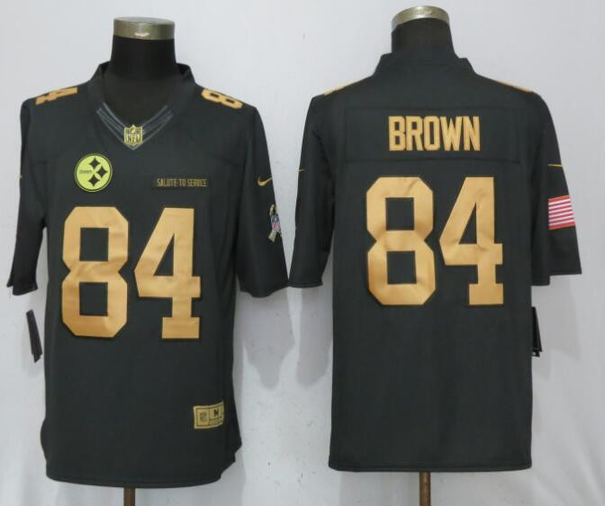  Steelers 84 Antonio Brown Anthracite Salute To Service Limited Jersey