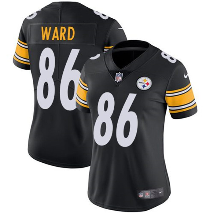  Steelers 86 Hines Ward Black Women Vapor Untouchable Limited Jersey