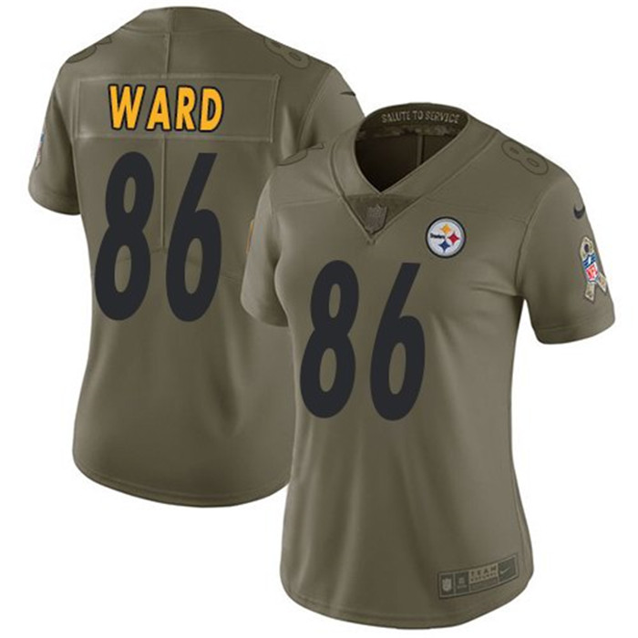  Steelers 86 Hines Ward Olive Women Salute To Service Limited Jersey