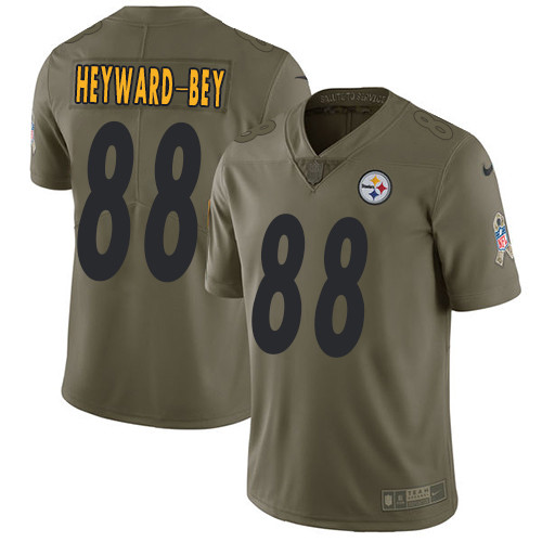  Steelers 88 Darrius Heyward Beyi Olive Salute To Service Limited Jersey
