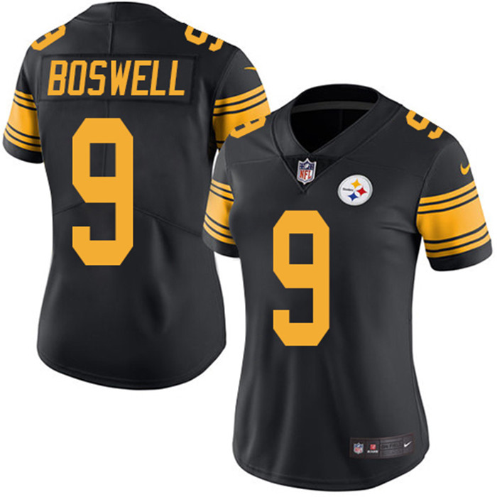  Steelers 9 Chris Boswell Black Women Color Rush Limited Jersey