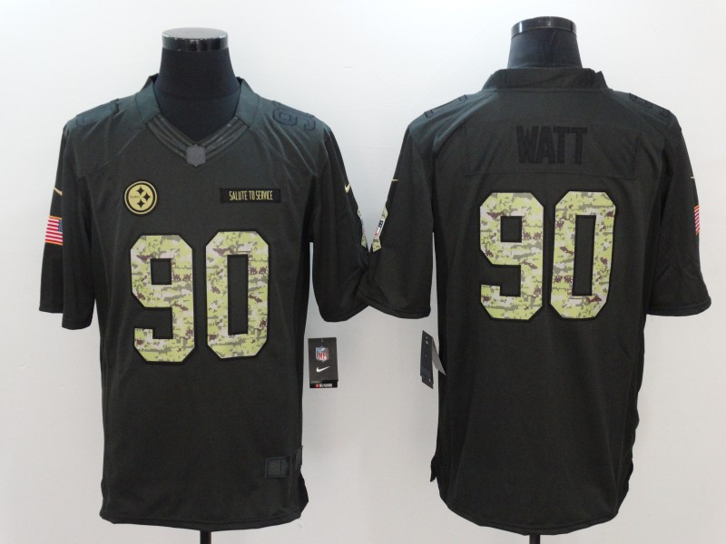  Steelers 90 T.J. Watt Anthracite Salute to Service Limited Jersey